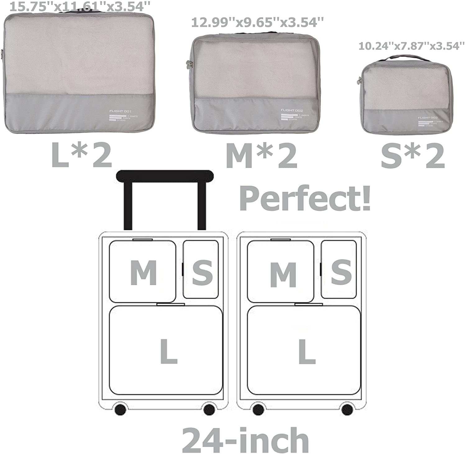 Packing Cubes Set Travel Luggage Organizers Suitcase Lightweight Accessories