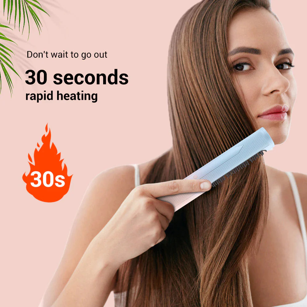 Professional Hair Hot Heating Comb Straightener for Women'S Hair Wigs Beard Electric Straightening Brush Smoothing Comb Wireless