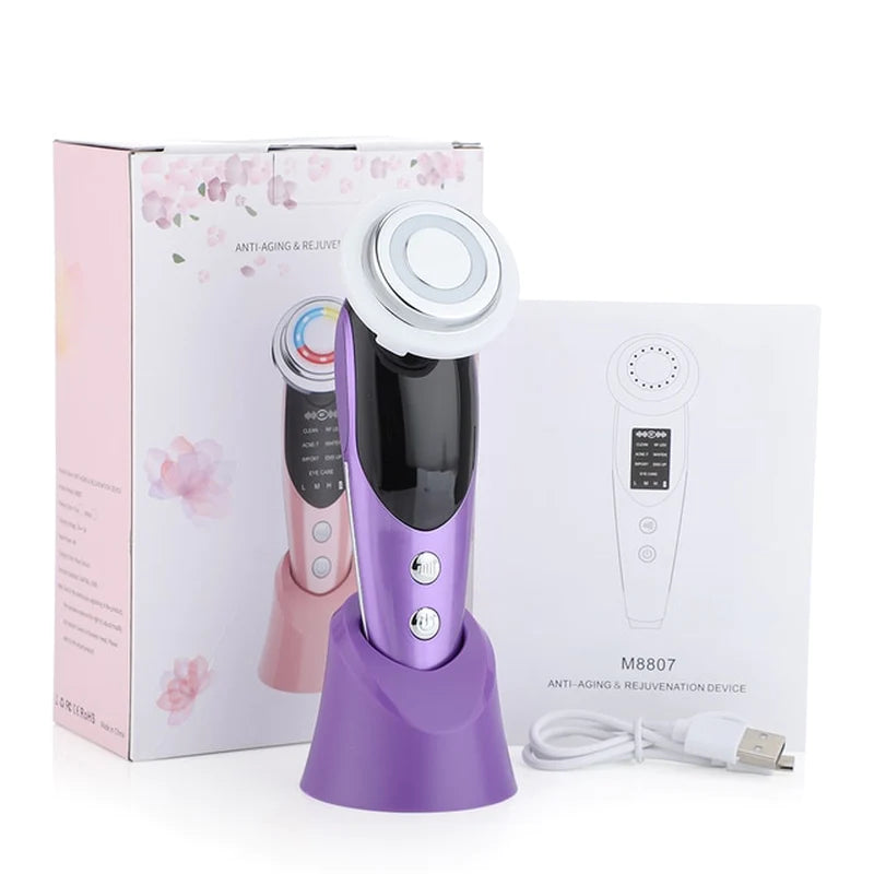 7 in 1 Face Lift Devices EMS RF Microcurrent Skin Rejuvenation Facial Massager Light Therapy anti Aging Wrinkle Beauty Apparatus